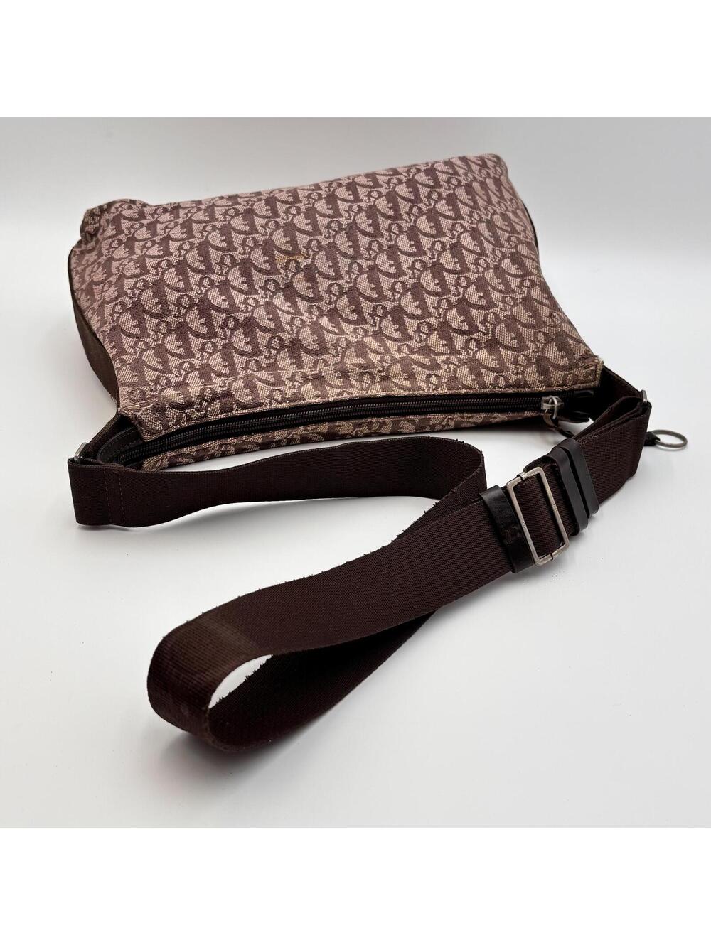 Christian Dior Trotter Canvas Crossbody Messenger Bag Brown Monogram - Picture 7 of 11
